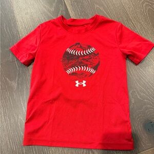 Under Armour Kids Red Baseball Graphic Tee